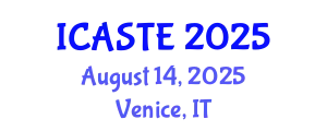 International Conference on Agricultural Science, Technology and Engineering (ICASTE) August 14, 2025 - Venice, Italy