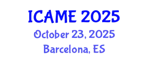 International Conference on Automation and Mechatronics Engineering (ICAME) October 23, 2025 - Barcelona, Spain