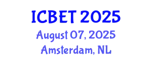 International Conference on Bioscience Engineering and Technology (ICBET) August 07, 2025 - Amsterdam, Netherlands
