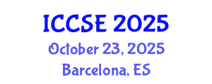 International Conference on Chemical Science and Engineering (ICCSE) October 23, 2025 - Barcelona, Spain