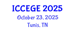 International Conference on Civil, Environmental and Geological Engineering (ICCEGE) October 23, 2025 - Tunis, Tunisia