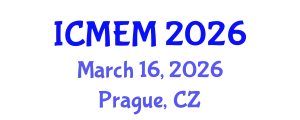 International Conference on Mechanical Engineering and Mechatronics (ICMEM) March 16, 2026 - Prague, Czechia