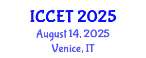 International Conference on Control Engineering and Technology (ICCET) August 14, 2025 - Venice, Italy