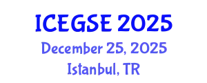 International Conference on Earthquake, Geological and Structural Engineering (ICEGSE) December 25, 2025 - Istanbul, Turkey