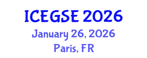 International Conference on Earthquake, Geological and Structural Engineering (ICEGSE) January 26, 2026 - Paris, France