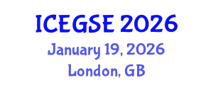International Conference on Earthquake, Geological and Structural Engineering (ICEGSE) January 19, 2026 - London, United Kingdom