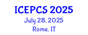International Conference on Economics, Politics and Civil Society (ICEPCS) July 28, 2025 - Rome, Italy