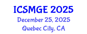 International Conference on Soil Mechanics and Geotechnical Engineering (ICSMGE) December 25, 2025 - Quebec City, Canada