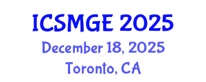 International Conference on Soil Mechanics and Geotechnical Engineering (ICSMGE) December 18, 2025 - Toronto, Canada