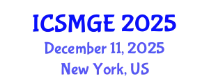 International Conference on Soil Mechanics and Geotechnical Engineering (ICSMGE) December 11, 2025 - New York, United States