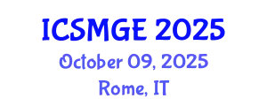 International Conference on Soil Mechanics and Geotechnical Engineering (ICSMGE) October 09, 2025 - Rome, Italy