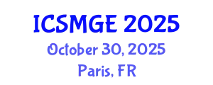 International Conference on Soil Mechanics and Geotechnical Engineering (ICSMGE) October 30, 2025 - Paris, France