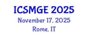 International Conference on Soil Mechanics and Geotechnical Engineering (ICSMGE) November 17, 2025 - Rome, Italy