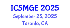 International Conference on Soil Mechanics and Geotechnical Engineering (ICSMGE) September 25, 2025 - Toronto, Canada