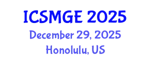 International Conference on Soil Mechanics and Geotechnical Engineering (ICSMGE) December 29, 2025 - Honolulu, United States