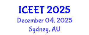 International Conference on Electrical Engineering and Technology (ICEET) December 04, 2025 - Sydney, Australia