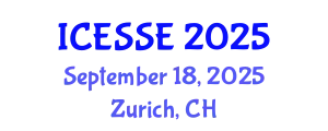 International Conference on Environmental Systems Science and Engineering (ICESSE) September 18, 2025 - Zurich, Switzerland