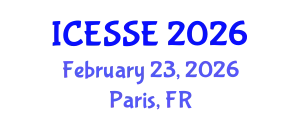 International Conference on Environmental Systems Science and Engineering (ICESSE) February 23, 2026 - Paris, France