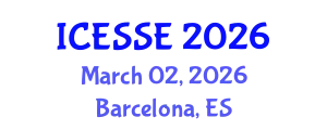 International Conference on Environmental Systems Science and Engineering (ICESSE) March 02, 2026 - Barcelona, Spain