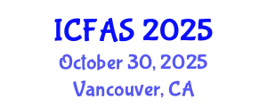 International Conference on Fisheries and Aquatic Sciences (ICFAS) October 30, 2025 - Vancouver, Canada