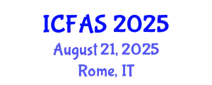 International Conference on Fisheries and Aquatic Sciences (ICFAS) August 21, 2025 - Rome, Italy