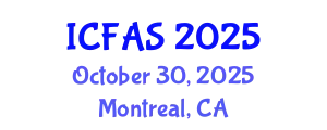 International Conference on Fisheries and Aquatic Sciences (ICFAS) October 30, 2025 - Montreal, Canada