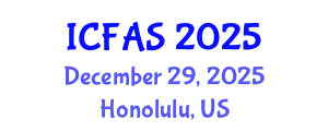 International Conference on Fisheries and Aquatic Sciences (ICFAS) December 29, 2025 - Honolulu, United States