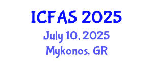 International Conference on Fisheries and Aquatic Sciences (ICFAS) July 10, 2025 - Mykonos, Greece