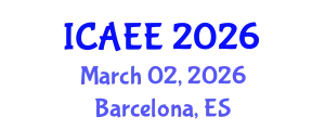 International Conference on Agricultural and Environmental Engineering (ICAEE) March 02, 2026 - Barcelona, Spain
