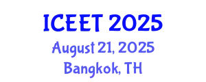 International Conference on Civil, Environmental Engineering and Technology (ICEET) August 21, 2025 - Bangkok, Thailand
