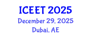 International Conference on Civil, Environmental Engineering and Technology (ICEET) December 29, 2025 - Dubai, United Arab Emirates