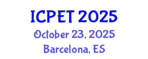 International Conference on Power Engineering and Technology (ICPET) October 23, 2025 - Barcelona, Spain
