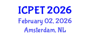 International Conference on Power Engineering and Technology (ICPET) February 02, 2026 - Amsterdam, Netherlands