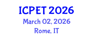 International Conference on Power Engineering and Technology (ICPET) March 02, 2026 - Rome, Italy