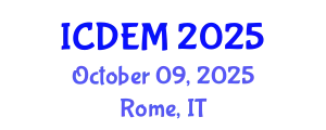 International Conference on Disaster and Emergency Management (ICDEM) October 09, 2025 - Rome, Italy