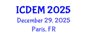 International Conference on Disaster and Emergency Management (ICDEM) December 29, 2025 - Paris, France