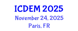 International Conference on Disaster and Emergency Management (ICDEM) November 24, 2025 - Paris, France