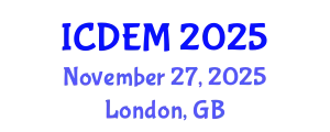 International Conference on Disaster and Emergency Management (ICDEM) November 27, 2025 - London, United Kingdom