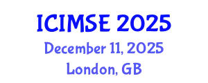 International Conference on Industrial and Manufacturing Systems Engineering (ICIMSE) December 11, 2025 - London, United Kingdom