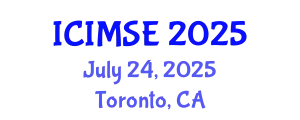 International Conference on Industrial and Manufacturing Systems Engineering (ICIMSE) July 24, 2025 - Toronto, Canada