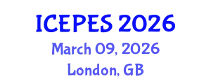 International Conference on Electrical Power and Energy Systems (ICEPES) March 09, 2026 - London, United Kingdom