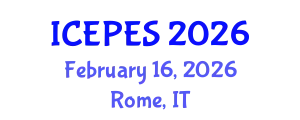 International Conference on Electrical Power and Energy Systems (ICEPES) February 16, 2026 - Rome, Italy