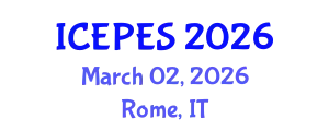 International Conference on Electrical Power and Energy Systems (ICEPES) March 02, 2026 - Rome, Italy