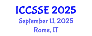 International Conference on Control Science and Systems Engineering (ICCSSE) September 11, 2025 - Rome, Italy