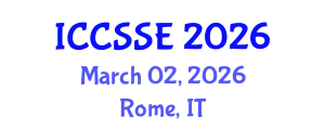 International Conference on Control Science and Systems Engineering (ICCSSE) March 02, 2026 - Rome, Italy