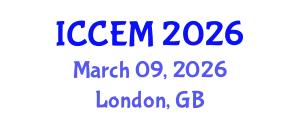 International Conference on Construction Engineering and Management (ICCEM) March 09, 2026 - London, United Kingdom