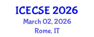 International Conference on Electrical, Computer and Systems Engineering (ICECSE) March 02, 2026 - Rome, Italy
