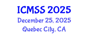 International Conference on Mathematical and Statistical Sciences (ICMSS) December 25, 2025 - Quebec City, Canada