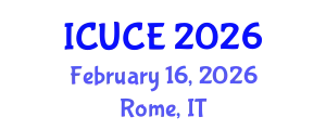 International Conference on Urban and Civil Engineering (ICUCE) February 16, 2026 - Rome, Italy
