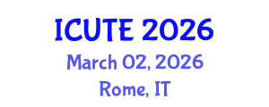 International Conference on Urban Transport and Environment (ICUTE) March 02, 2026 - Rome, Italy